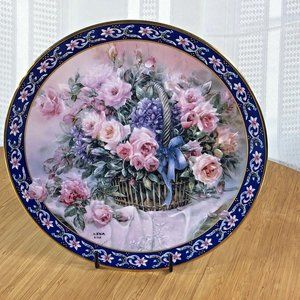 Roses by Lena Liu Basket Bouquets 8" Collection W.S. George Fine Porcelain Plate